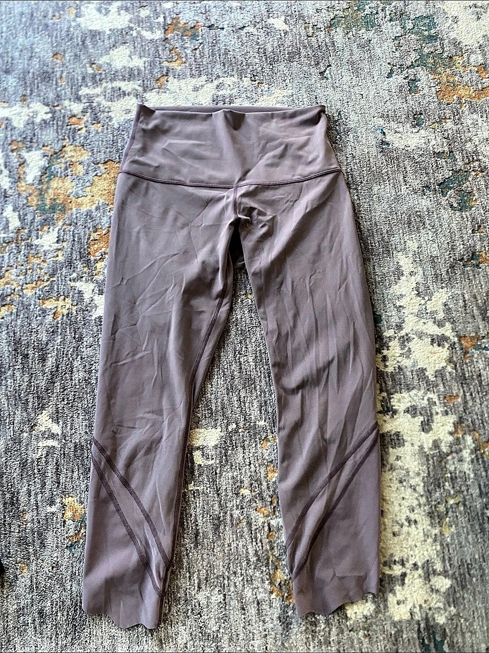 lululemon Wunder Under Scalloped Hem High-Rise Crop 23" Purple Leggings